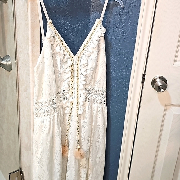 NWOT White Maxi Lace Sundress w adjustable Spaghetti Straps 2XL White - Picture 2 of 16